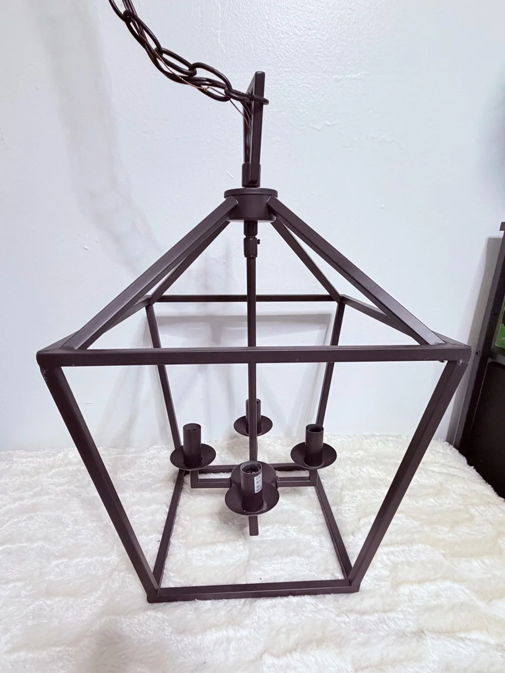 Modern Black Cage Pendant Chandelier - 4-Light